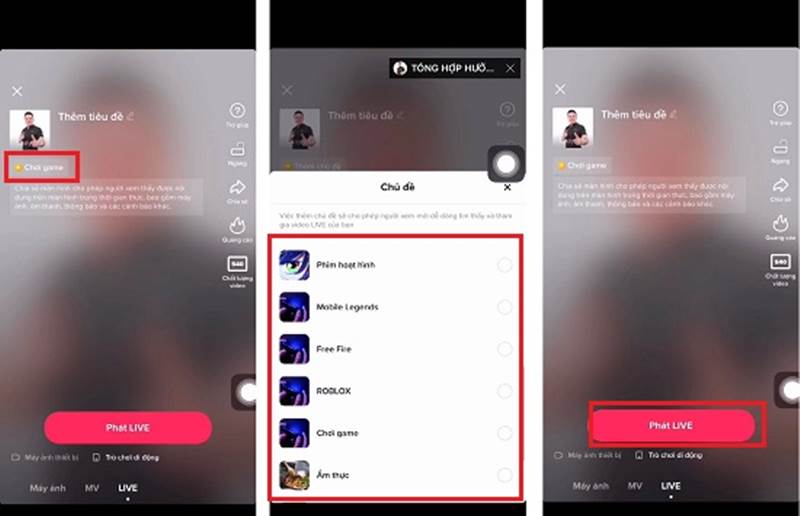 Cách livestream trên tik tok cho thiết bị di động